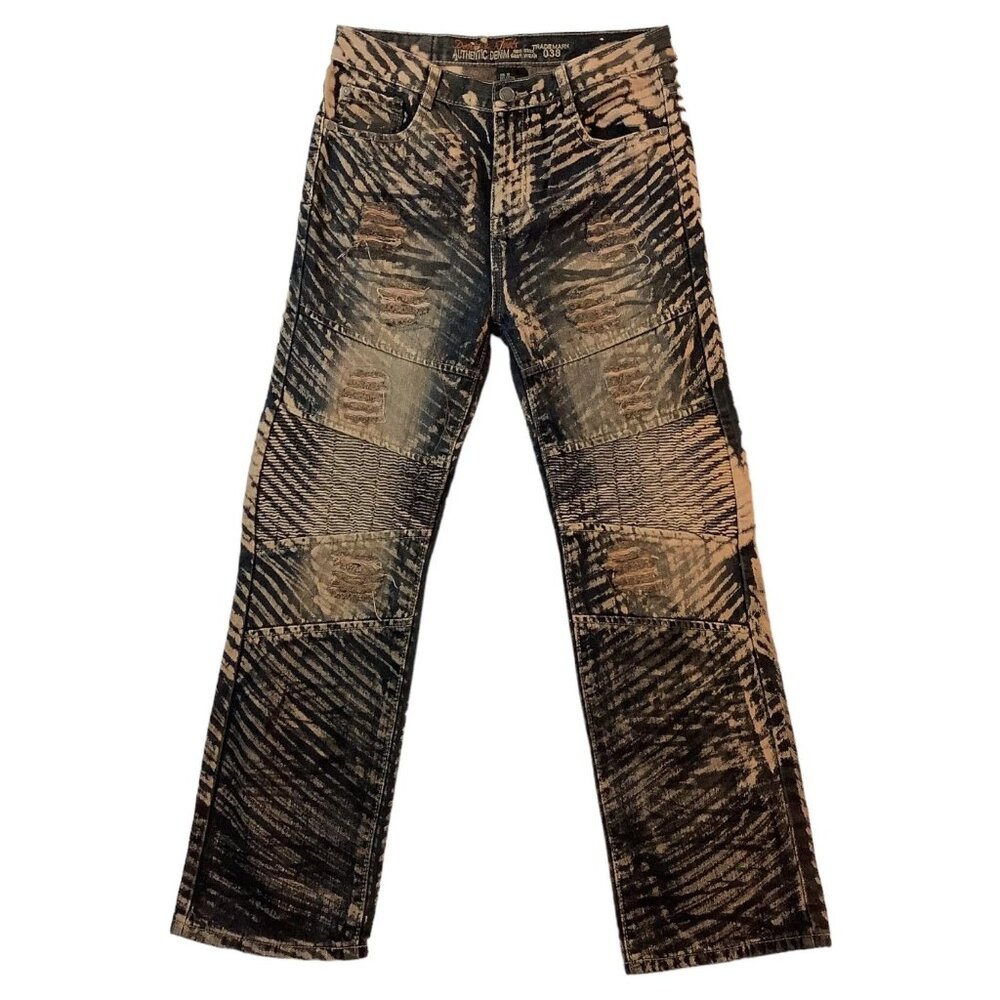 Denim & Rivets Straight Leg Moto Jeans Size 16 Young Mens